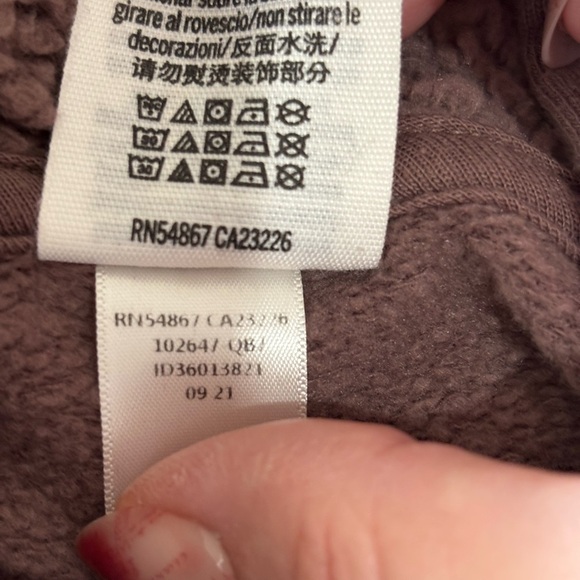 Victorias Secret PINK Sherpa Lined Hoodie Sweatshirt Womens L Mauve Velvet logo - Picture 7 of 8